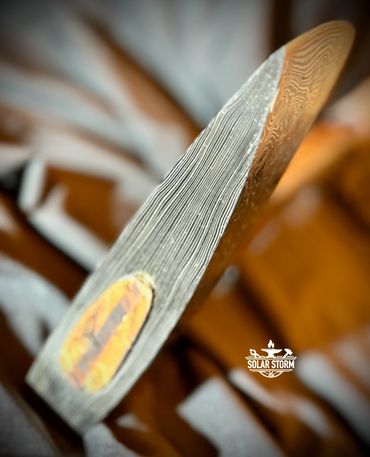 Custom Damascus Axe head by Bob Bryenton Alberta Bladesmith