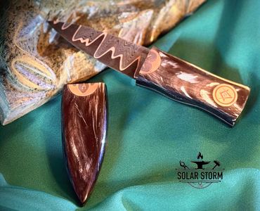 CuMai Damascus Sgain-Dubh by Custom Alberta Bladesmith Bob Bryenton from Solar Storm