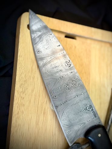 Alberta custom bladesmith damascus chefs knife blade