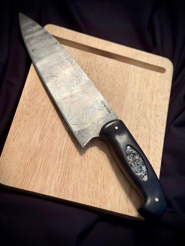 Alberta custom bladesmith damascus chefs knife