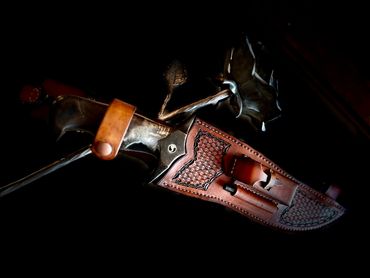 Damascus knife made by alberta bladesmith Bob Bryenton, Solar Storm