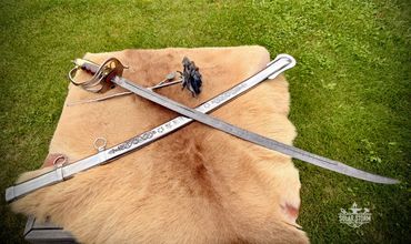M1902 Damascus Sabre Sword by Custom Alberta Canada Bladesmith