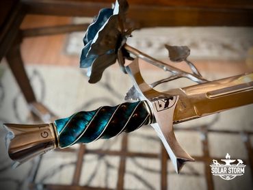 Arming Sword handle and cross guard from custom bladesmith and blacksmith Solar Storm from Alberta,