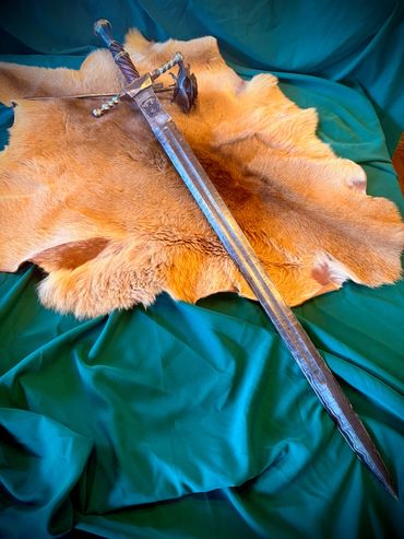 Damascus two handed Longsword By Bryenton, Bladesmith from Alberta Canada