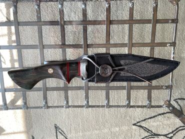 7" damascus bowie hunting knife