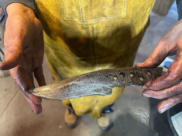 Student's first damascus knife