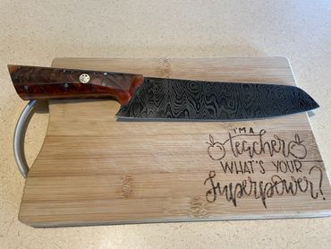 8" santoku damascus chef's knife