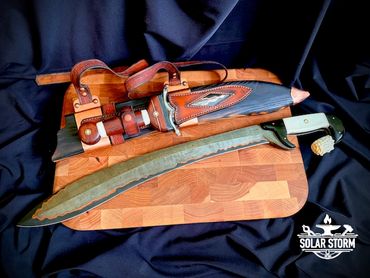 CuMai damascus Kopis sword by Custom bladesmith in Alberta Canada