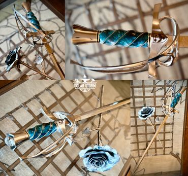 Rapier with fluted handle by custom alberta canada bladesmith