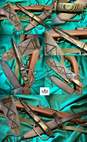 parkerized trench knife by custom alberta blacksmith and bladesmtih - solarstorm