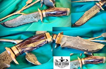 CuMai Damascus knife with Copper Accents by Custom Albert Bladesmith Solar Storm - Bob Bryenton