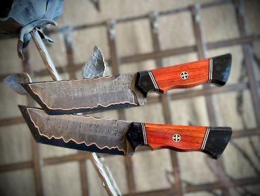 matching set Custom cumai damascus tanto.