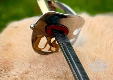 M1902 Damascus Sabre Sword guard by Custom Alberta Canada Bladesmith