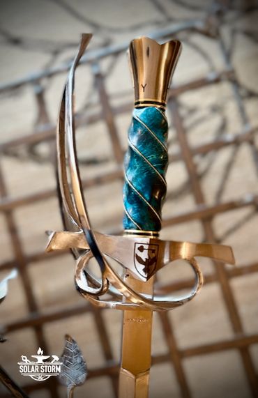 Rapier with fluted handle by custom alberta canada bladesmith