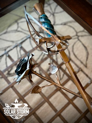 Rapier with fluted handle by custom alberta canada bladesmith