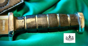 Ka-Bar with Stacked Leather Handle by Custom Alberta Blacksmith and bladesmith