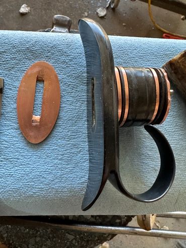 ring parts Take down Bowie blade with ring guard elk antler handle. Cross draw and traditional carry