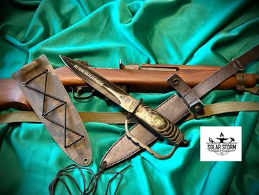 parkerized trench knife by custom alberta blacksmith and bladesmtih - solarstorm