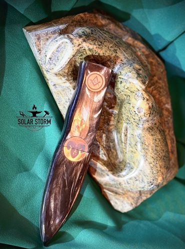 CuMai Damascus Sgain-Dubh by Custom Alberta Bladesmith Bob Bryenton from Solar Storm