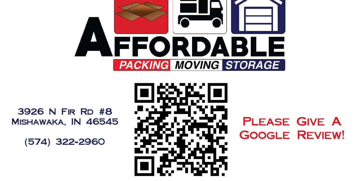 The Affordable Packing and Moving Google Review graphic.