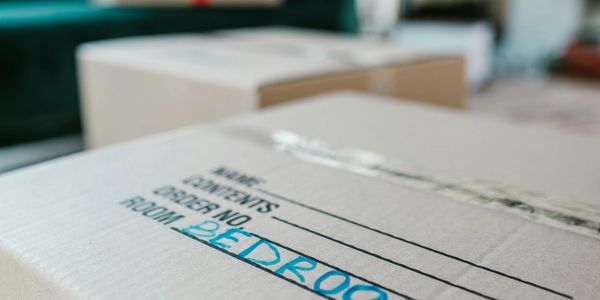 A packed box for the bedroom.