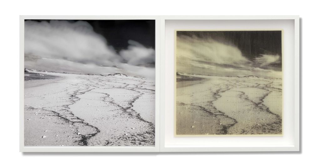 Bethany Wheeler Liminal - Dark Point I, fused glass, photographic decal, giclee print.