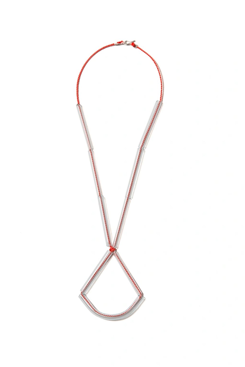 Pippette Neckpiece, flameworked glass on sterling silver by Bethany Wheeler.