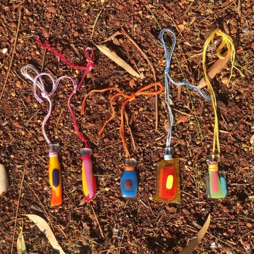 Jewellery made during the workshop at Balgo.