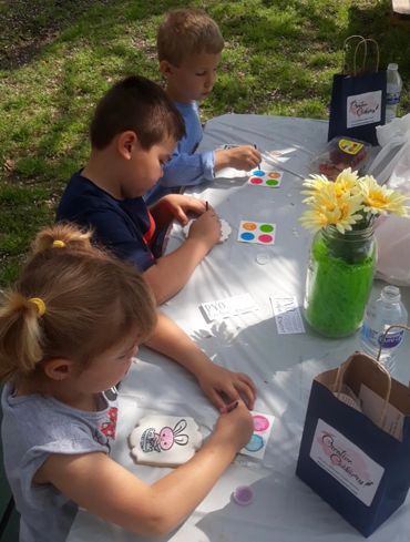 Easter Paint Your Own cookies with our new friends.