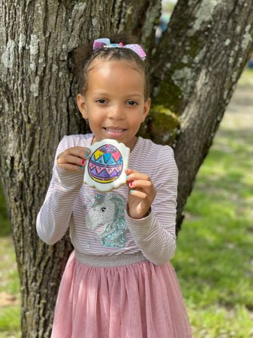 Prettiest Easter Paint Your Own Egg cookie by our talented new friend.