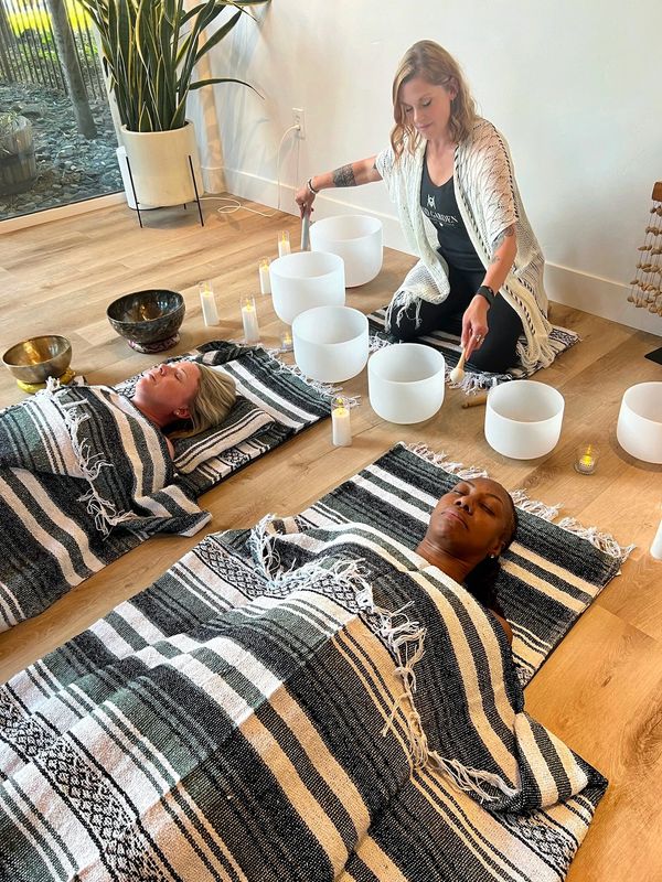 Melissa at private sound bath in Folsom, CA