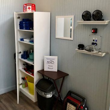 Fully-furnished and well-equipped utility area of camp house