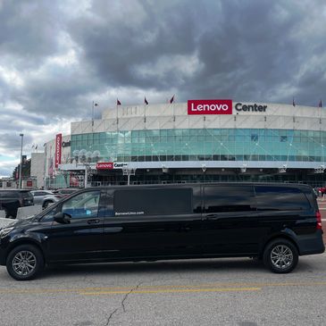 Barnew luxury transportation Mercedes limousine service at the Lenovo center