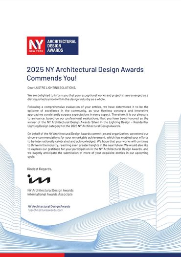 NY award LUSTRE lighting