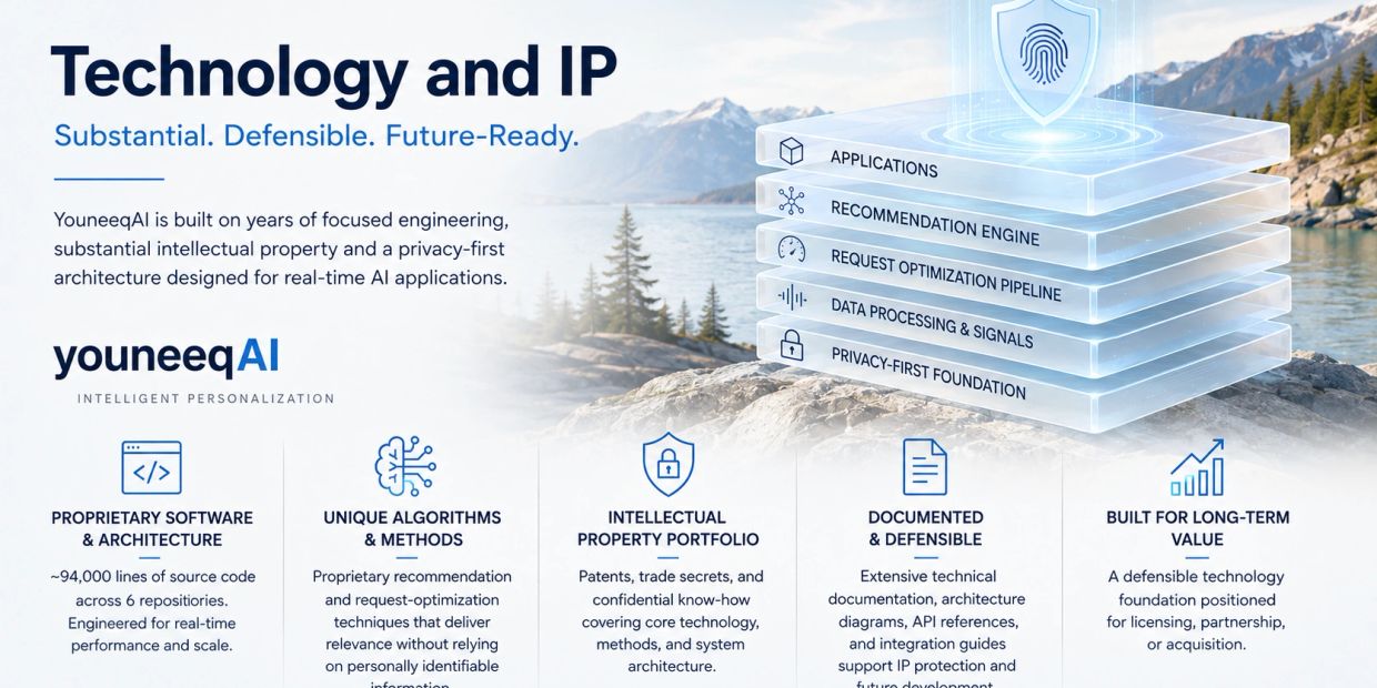 Overview of YouneeqAI's technology and IP foundations.