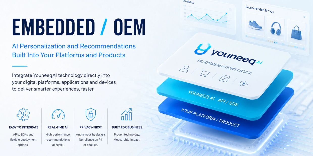 YouneeqAI embedded OEM AI personalization and recommendations platform.