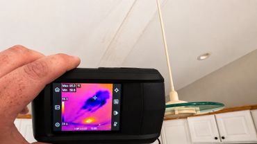 Thermal imaging inspection helping identify potential hidden moisture intrusion not visible during a