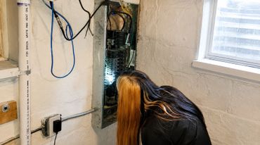 Electrical system inspection including detailed evaluation of the home's main electrical panel and v