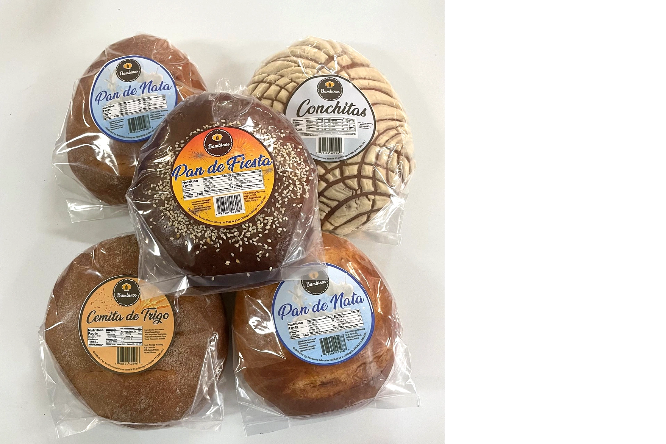 Artisan Mexican bread, Conchas, Pan de nata, Pan de fiesta, cemita de trigo