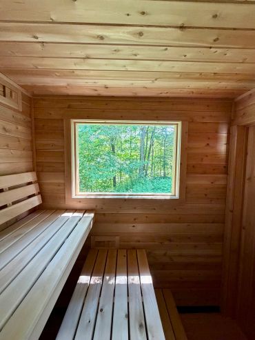 Vermont eastern white cedar sauna benches