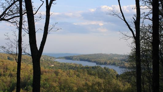 View of Lake Toxaway and the Blue Wall from our site on Little Panthertail Mountain.