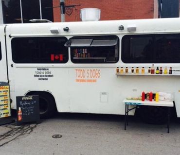 The original Todd's Dogs Food Truck before it was wrapped in the signature black and orange