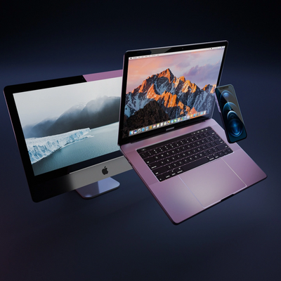 Computer and laptop and phone signifying what devices use wi-fi to connect to the internet.