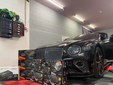 Bentley continental with a hertz speakers at ilkley car audio
