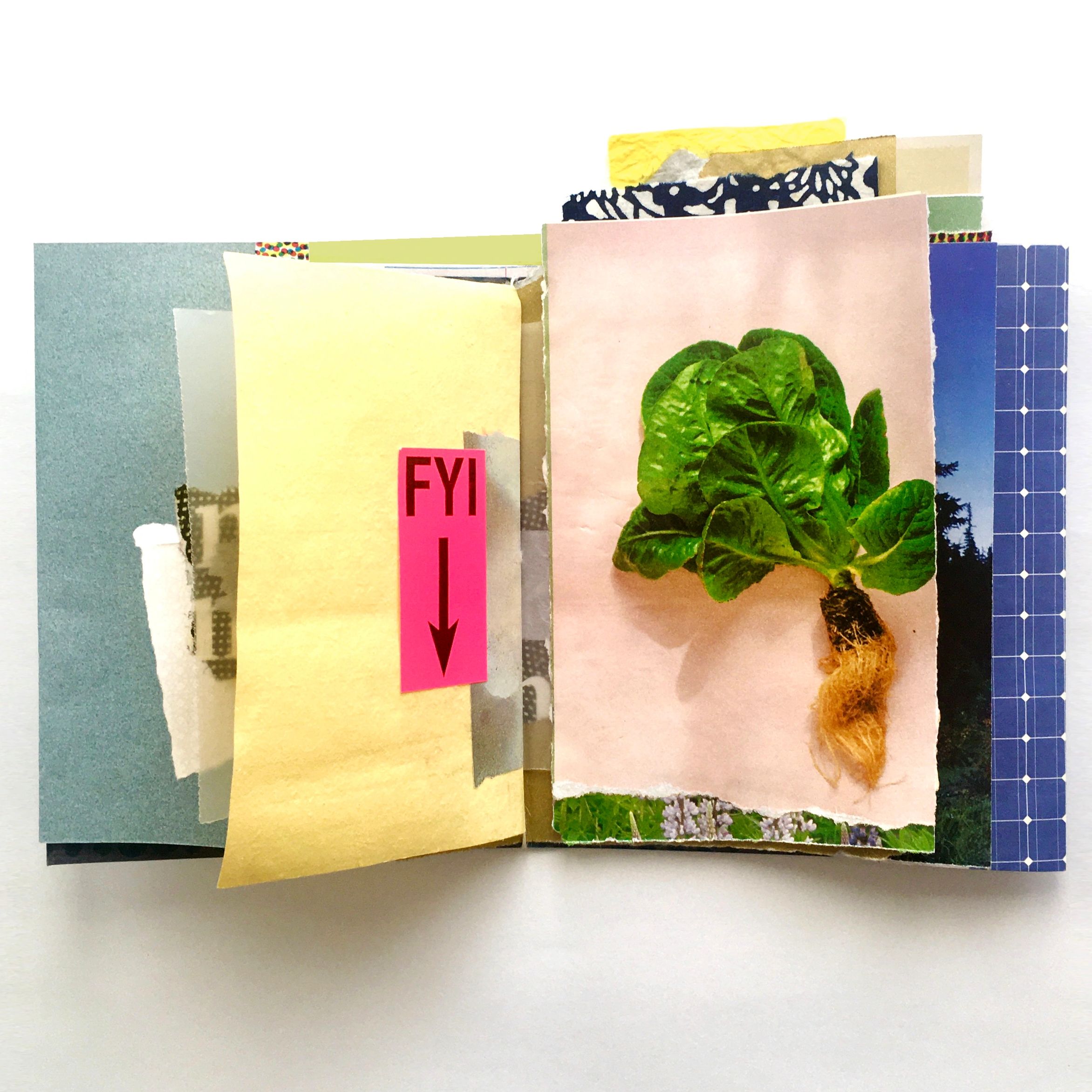 Louise Phillips, artist book, stitched book, found papers, 2020