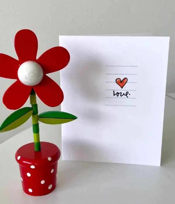 flower and art card by Louise Phillips