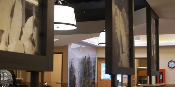 Devils Lake State Park rock formations in the nursing home cafe of St Clare Meadows Care Center