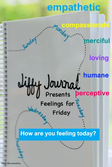 Jiffy Journal showing the word empathetic and its synonyms