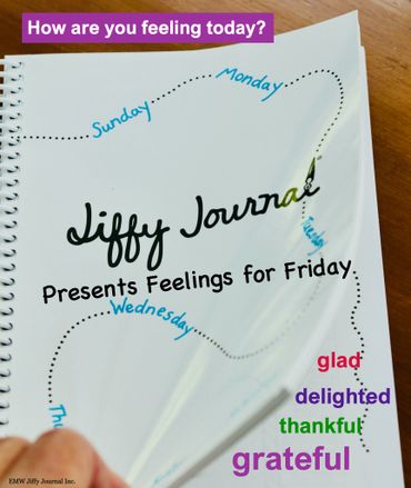 Jiffy Journal showing the word grateful and its synonyms