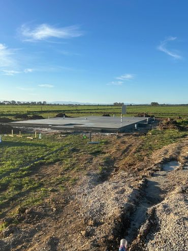 House Slab for new bouse build with paddocks in the background